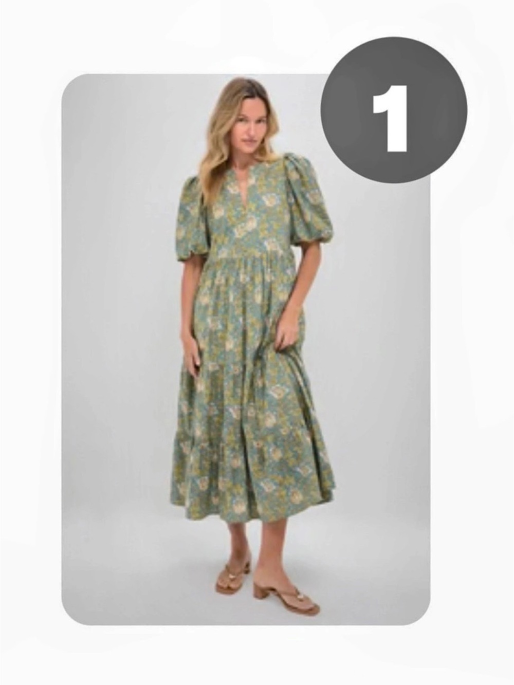 Hyacinth House Blue and Green Leafy Floral Bennett Maxi Dress Blue & Green Leafy